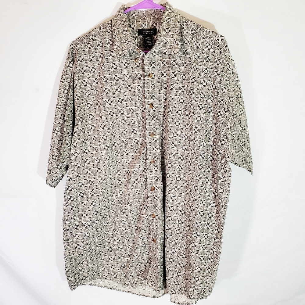 Cambridge Classics Mens Button Down Shirt Gray XL